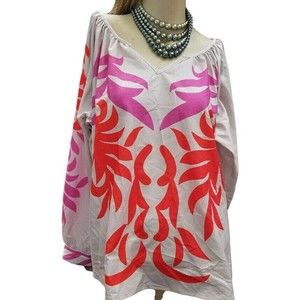 Misslook Size Large 60's Peasant Style Blouse Retro Oversized Festival Artsy